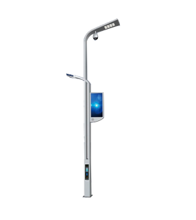 Smart City pole with led display video monitoring environmental monitoring SOS EV charging